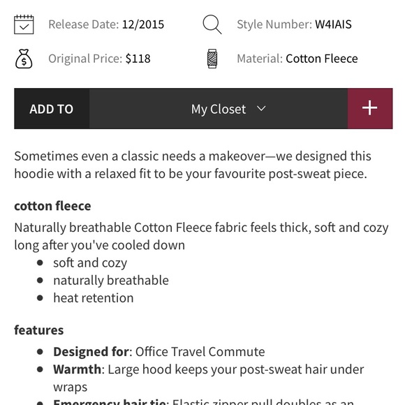 Lululemon Classic Cotton fleece Scuba hoodie - Picture 14 of 14